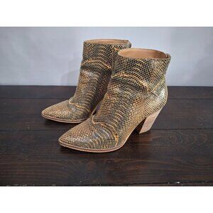 Lucky Brand Adalan Leather Snake Print Ankle Booties/Pre-owned, Sz. 6.5M